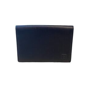 Bally Leather Slim Bifold Wallet‎ Black Men Card Slots Embossed Classic NWOT